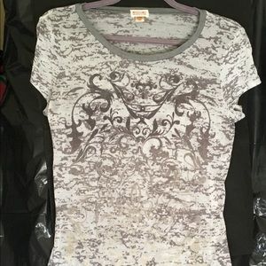 Grey “burn-out” paper-thin T-shirt